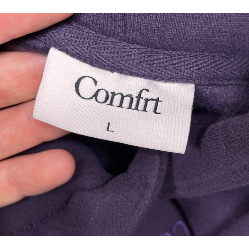Comfrt Signature Hoodie Unisex Adult L Blackberry Purple Sweatshirt Thick Cozy - Picture 4 of 12